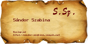 Sándor Szabina névjegykártya