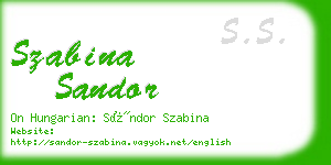 szabina sandor business card